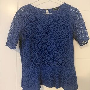 Club Monaco Royal Blue Lace Blouse